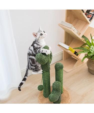 Pesofer Cactus Cat Scratching Post with 3 Poles and Dangling Ball - Buy Online on GoSupps.com