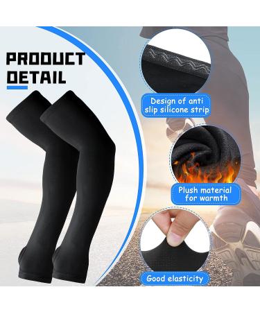 Skylety Thermal Arm Warmer - 2 Pairs | Winter Cycling Arm Sleeves for Men Women - Black Large - Buy Online on GoSupps.com