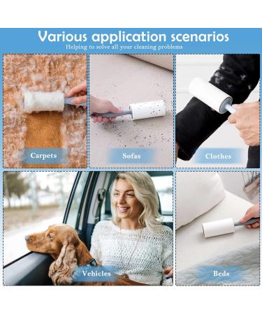 Extra Sticky Foot Roll Lint Roller - 6 Rolls (60 Sheets Each) with Dust Cover | Ideal Pet Hair Remover for Clothing Sofa & Bed - Buy Online on GoSupps.com