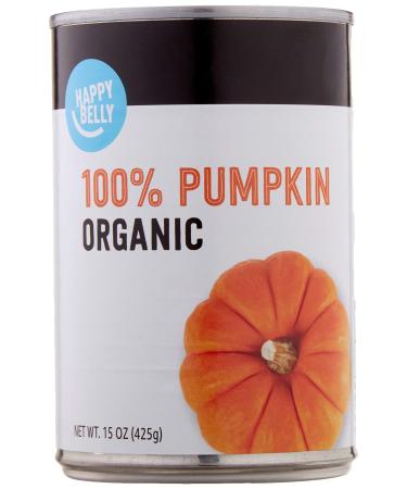 Amazon Brand  Happy Belly Organic 100% Pumpkin, 15 Ounces (Pack of 12)