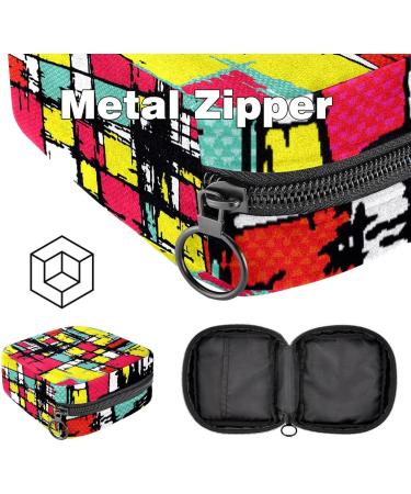 Abstract Doodle Art Menstrual Bag - Portable Zipper Storage for Teens & Women - Buy Online on GoSupps.com