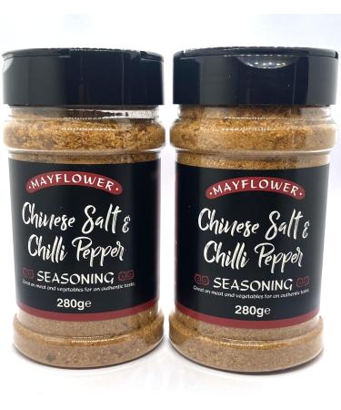 Mayflower Chinese Salt and Chilli Pepper Seasoning Pack of 2 280G Each Perfect For Meals To Add Spice