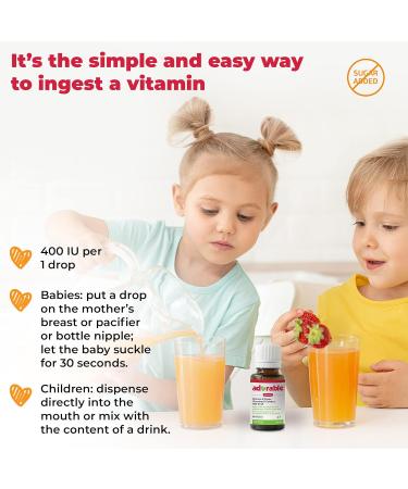 Wampole Adorable Vitamin D drops 400 IU Helps Develop & Maintain Strong Bones 3.4 ml (120 doses) - Buy Online on GoSupps.com