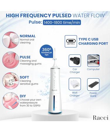 Advanced Cordless Dental Water Flosser - IPX7 Waterproof Type-C Charging Portable Travel Oral Irrigator for Teeth - Black & White - Buy Online on GoSupps.com