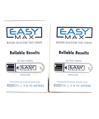 100 EASYMax Blood Glucose Test Strips(2 Boxes of 50) - Buy Online on GoSupps.com