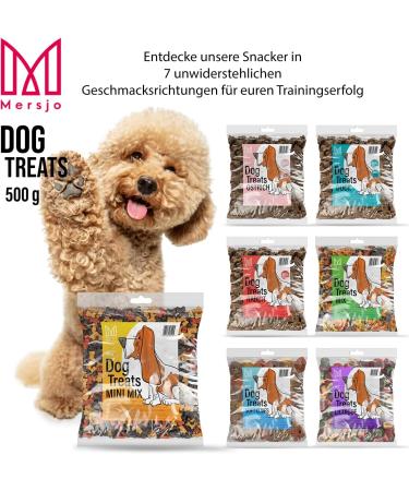 Mersjo Dog Snacks - 500g Training Treats | Gently Dried Meat Delicacies for All Breeds | Mini Mix Dog Food - Buy Online on GoSupps.com