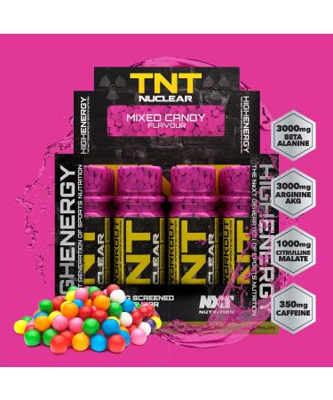 NXT Nutrition TNT Nuclear Shots - Pre Workout Energy Drink 12 x 60ml | Mixed Candy - Buy Online on GoSupps.com