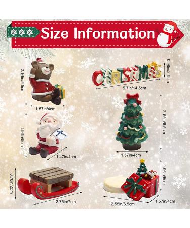 Christmas Aquarium Decoration: Lovely Style 6-Piece Resin Ornaments - Xmas Series Landscaping Decor for Fish Tank - Santa, Christmas Tree, Bear, Sled Figurines - Buy Online on GoSupps.com