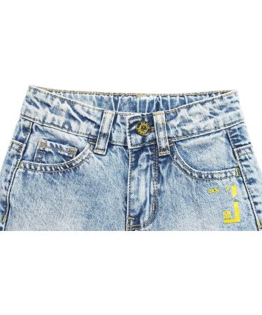 KIDSCOOL SPACE Baby Little Boys Jeans | 4-5 Years | Elastic Band | Straight Fit Ripped Denim Pants | Light Blue-6013 - Buy Online on GoSupps.com