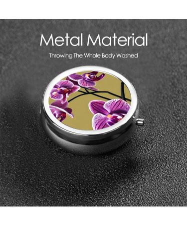 Beautiful Orchids Round Pill Box | 3 Compartment Travel Organizer | Portable Pill Box for Travel - Buy Online on GoSupps.com