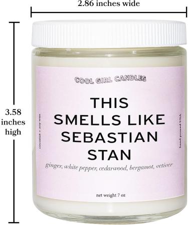Cool Girl Candles | This Smells Like Sebastian Stan | All Natural Coconut Soy Wax | Strong Scented Candle for Home | Clean Burning & Funny Gift - 8.5 fl oz - Buy Online on GoSupps.com