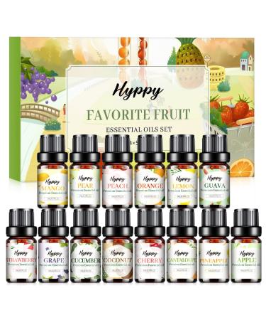 Fruity Essential Oils Fragrance Oils Set 14 x 5ml Natural Aromatherapy Essential Oil for Diffusers for Home Humidifiers Bath Bombs Soap & Candle Making - Mango Strawberry Cherry Coconut Fruity Scent