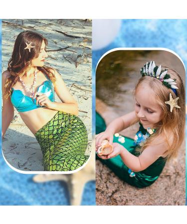 4 Piece Starfish Hair Clip Set - Mermaid Crown and Accessories for Women and Girls - Buy Online on GoSupps.com