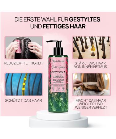 Vis Plantis Natural Conditioner with Rosemary | Vegan Care for Oily Hair | Cleans Maintains & Strengthens Strands | 400 ml - Buy Online on GoSupps.com