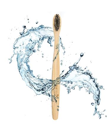 EveEco Bamboo Toothbrush - 12 Count, Soft Bristles for Sensitive Gums, Charcoal Infused, Vegan - Natural Wood, BPA Free, Recyclable, Compostable, Biodegradable - Environmentally Friendly - Buy Online on GoSupps.com