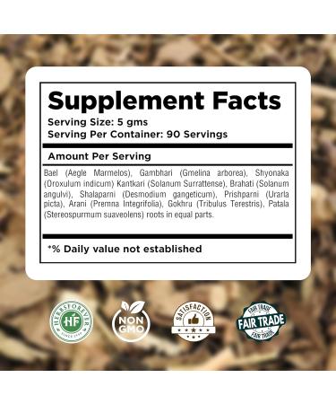 Herbsforever Dashmula Cut and Sifted (Coarse/Kawth) Herbs for Tea - Joint Comfort Vata Calming Female Postpartum Cycle & Wellness Ten Authentic Ayurvedic Roots Non GMO Vegan 454g 1 lbs Dashmool - Buy Online on GoSupps.com