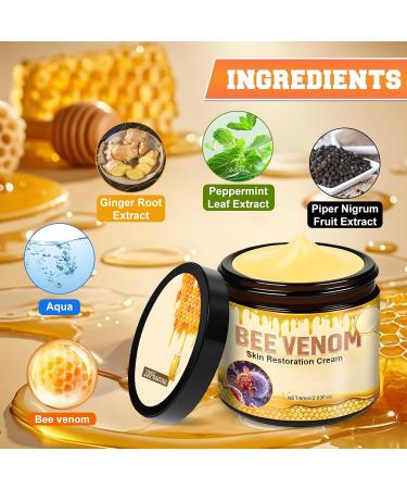 2PCS Bee Venom Skin Restoration Cream Bee Venom Treatment Cream Skin Treatment for Firming Wrinkle Reduction & Moisturizing Suitable for All Skin Types - Buy Online on GoSupps.com