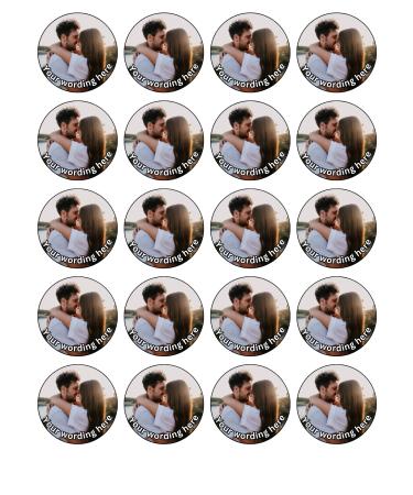 edible 20 x 5cm YOUR PHOTO Personalised cupcake toppers UNCUT (icing paper)