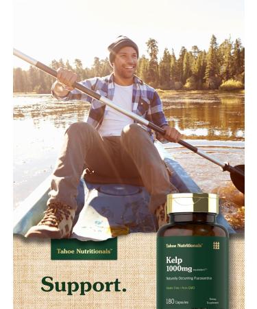 Tahoe Nutritionals Kelp Supplement Capsules | 1000mg | 180 Count | Non-GMO & Gluten Free Extract - Buy Online on GoSupps.com