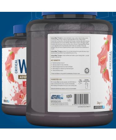 Applied Nutrition Critical Whey Protein Powder 2kg - High Protein Strawberry Milkshake Supplement with BCAAs & Glutamine - Buy Online on GoSupps.com