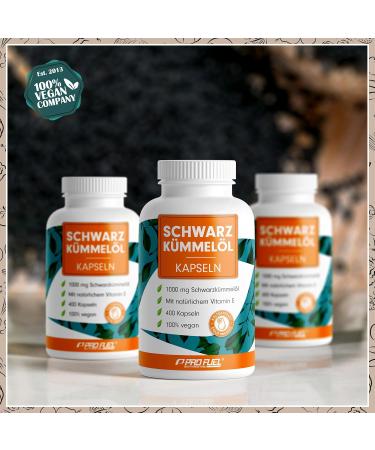 Buy 400x Vegan Black Cumin Oil Capsules 1000mg - Gelatin-Free Natural Vitamin E Certified & Laboratory Tested - 200 Day Supply - Buy Online on GoSupps.com