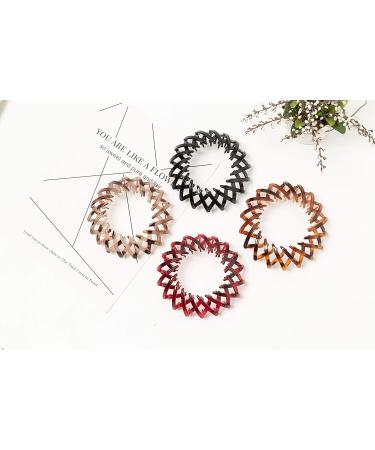 Women Bird Nest Hair Clip Set - 3 Pcs Plastic Ball Bun Ponytail Holder Hair Clip, Fashion Retro Leopard Hair Ties for Thick and Thin Hair - Buy Online on GoSupps.com