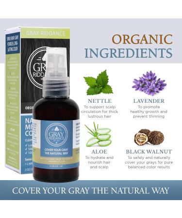 DIY Natural Mineral Color Dye Kit | 100% Vegan Ammonia-Free Hair Color Spray for Men & Women | Non-Toxic Obsidian Black Gray Coverage for Scalp & Beard - Buy Online on GoSupps.com