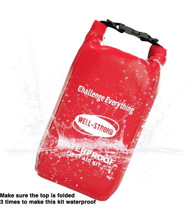 WELL-STRONG Waterproof First Aid Kit Roll Top - Boat Emergency Kit for Fishing, Kayaking, Boating, Swimming, Camping, Rafting - Beach Red WS011-Red - Buy Online on GoSupps.com