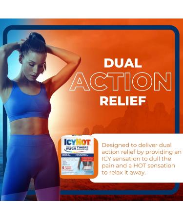 Icy Hot Medicated Patch 5 Count Long-Lasting Muscle & Joint Pain Relief For Simple Backaches Lumbago Strains & Sprains Arthritis Regular Size Patch - Buy Online on GoSupps.com
