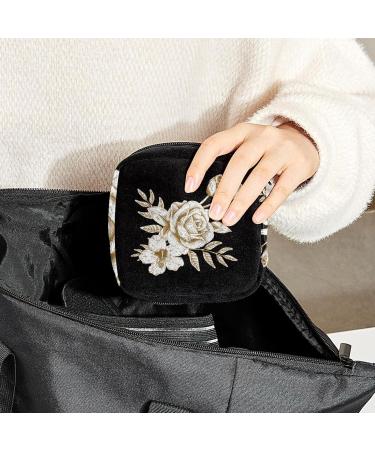 Gold Rose Sanitary Napkin Storage Bag | Menstrual Cup & Tampon Pouch | Portable Period Bag for Women & Teen Girls | Multi-colored - Buy Online on GoSupps.com