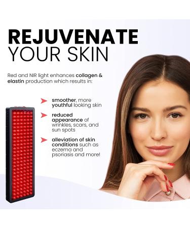 Hooga Red Light Therapy Device for Face & Body - 60 Clinical Grade LEDs, High Power Output Panel - Improve Sleep, Pain Relief, Skin Health, Anti-Aging, Energy & Recovery - Buy Online on GoSupps.com