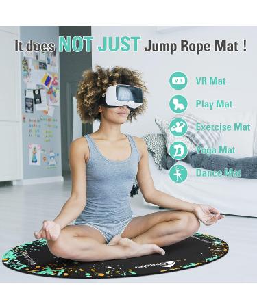 Large Rubber Exercise Mat for Home Gym Flooring | Non-Slip Oval Design for Rope Protection - Green - Buy Online on GoSupps.com