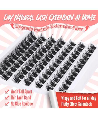 ALICE E DIY Lash Extension Kit: Wispy Cluster Lashes 12-16MM for a Natural Look - Strong Hold Glue for Sexy Eyelash Extensions - Buy Online on GoSupps.com
