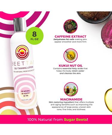 BeetTan Organic Self Tanning Lotion - Natural Indoor Sunless Cream with DHA Beet Extract for a Stain-Free Glowing Tan (Tropical Scent) - Buy Online on GoSupps.com