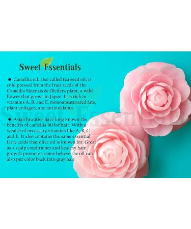 Sweet Essentials Organic Camellia Seed Oil - 100% Pure & Organic Japanese Beauty Oil for Hair & Skin - 4oz Bottle - Buy Online on GoSupps.com