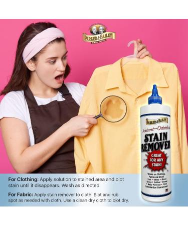 Buy Parker & Bailey Liquid Stain Remover - Instant Stain Removal for Clothes Carpets & Upholstery | 8oz Detergent Booster - Odor Free Safe for Ink Grease Blood & More - Buy Online on GoSupps.com