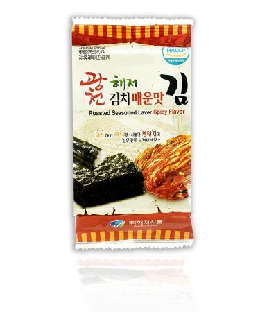 Korean Kimchi Spicy Seaweed Snacks - 12 Individual Packs, 100% Natural & Healthy Roasted Nori Snack by Unha's Asian Snack Box - Buy Online on GoSupps.com