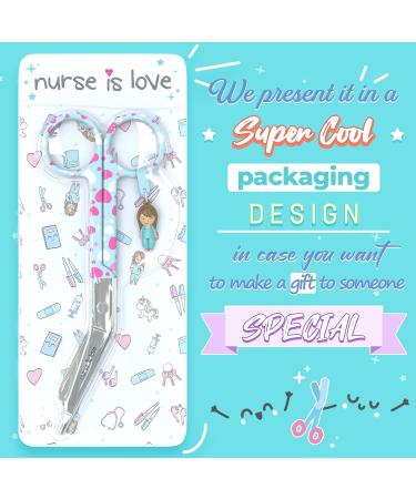 Nurse Love Nursing Scissors | Bandage Scissors for First Aid | Stainless Steel Green Hearts - Buy Online on GoSupps.com