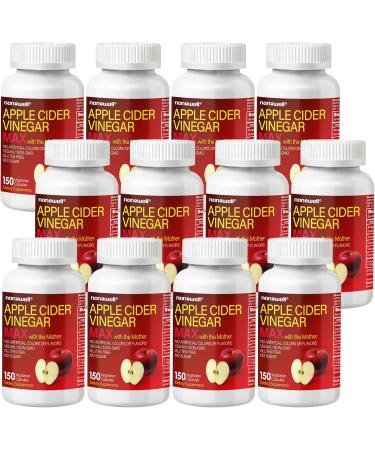NANOWELL Apple Cider Vinegar Max with The Mother - Detox & Wellness Supplement with 1 800 mg Proprietary Blend with Ceylon Cinnamon Ginger & Cayenne - 150 Capsules 50 Day Supply 150 Count (Pack of 1) - Buy Online on GoSupps.com