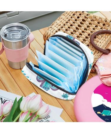 Blue Butterflies Menstrual Cup Storage Bag | Women s Travel Makeup Organizer | High Capacity Bandage Tote - Buy Online on GoSupps.com
