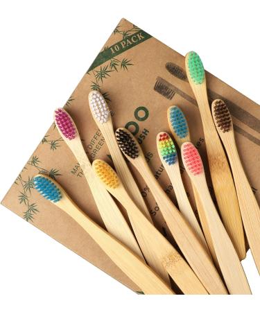 Geekerchip Bamboo Toothbrushes for Children - 10 Pack BPA-Free Eco-Friendly & Biodegradable Colorful Kids' Toothbrushes in Independent Packaging - Buy Online on GoSupps.com
