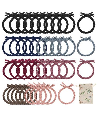 S-mechanic 40 pieces of stylish braided hair tie super-elastic original hair gum hair accessories for thick hair of women and girls 7 colors 1 piece (1 Pack) 7 colors - Buy Online on GoSupps.com