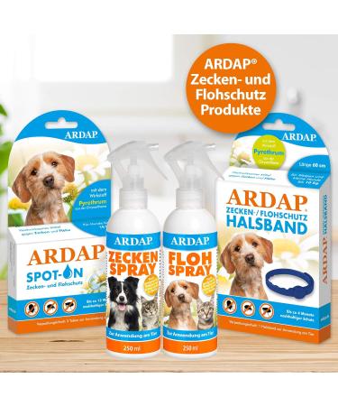 ARDAP Flea & Tick Protection Collar for Dogs & Puppies | Natural Long-term Defense up to 10kg | 60cm Collar for Sustainable Protection - Buy Online on GoSupps.com