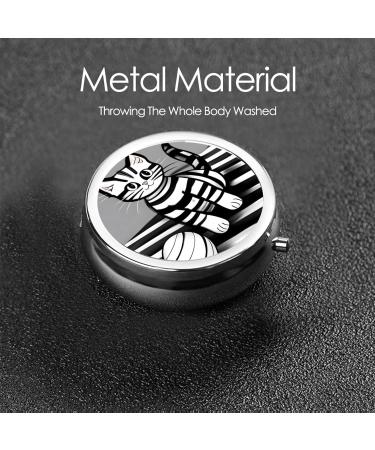 Play Ball Kitty Round Pill Box - 3 Compartment Portable Travel Organizer for Vitamins & Medications - Buy Online on GoSupps.com