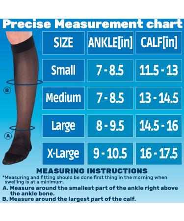Absolute Support Elegant Compression Stockings for Women | Class 2 20-30 mmHg | Relief for Varicose Veins & Lymphedema | Black XL - Buy Online on GoSupps.com