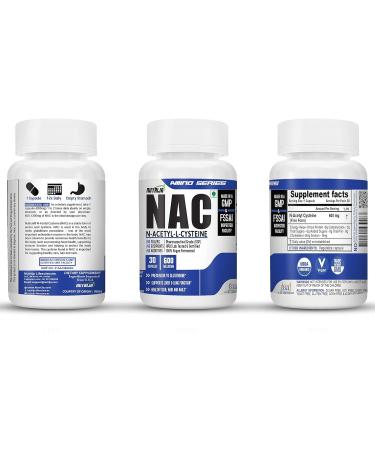 NAC 600mg - N-Acetyl L-Cysteine Supplement | 30 Capsules for Health & Wellness - International Shipping Available - Buy Online on GoSupps.com