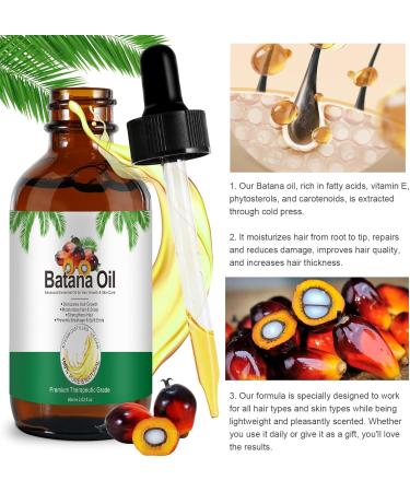 Batana Oil for Hair Growth 100% Pure Organic Natural Batana Oil Promotes Hair Wellness Eliminate Split Ends in Men& Women Enhances Hair Skin Radiance- 2.0 Oz - Buy Online on GoSupps.com