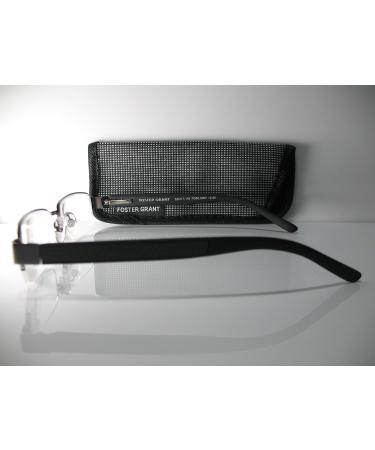Foster Grant Wilder Gunmetal Half-Frame Carbon Fiber Reading Glasses with Case | +2.50 Strength | Free Hard Case & Microfiber Cloth - International Shipping Available - Buy Online on GoSupps.com