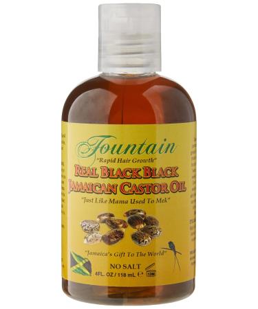 Fountain Real Black Jamaican Castor Oil - Premium Beard & Mustache Growth Oil for Men - 4 Oz Hair Thickener & Luxury Satin Durag - Buy Online on GoSupps.com
