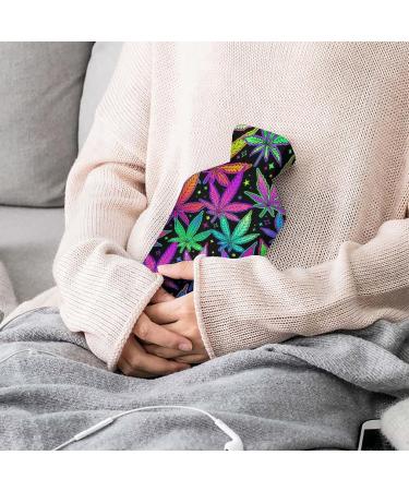 Colorful Leaves Hot Water Bottle with Plush Cover | Bed Hand Warmer for Adults & Kids - 26.5x15.3cm - Buy Online on GoSupps.com